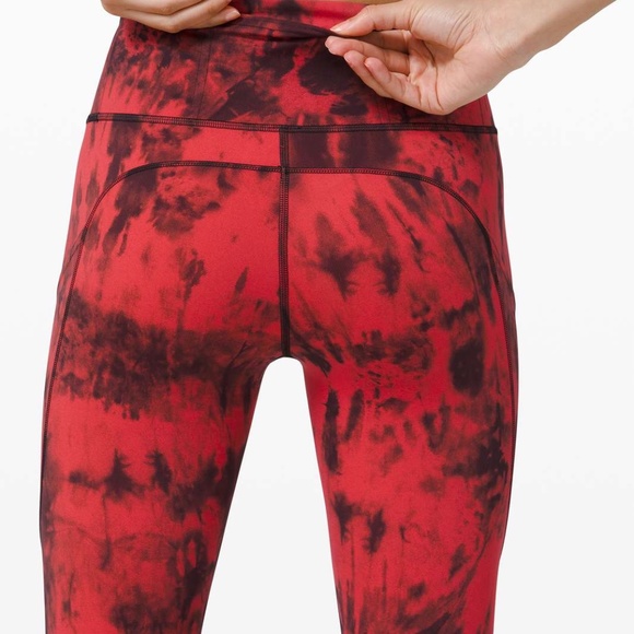 Lululemon Fast and Free Tight II 25" Game Day Red Black Multi size 2 - Picture 10 of 10